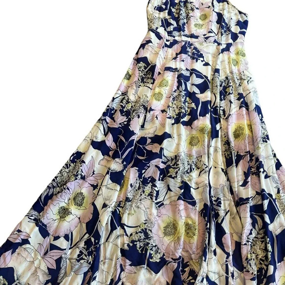 Yumi Kim Bora Bora Navy Dream Maxi Dress Sleeveless Silk Size Medium Women's - Picture 8 of 16